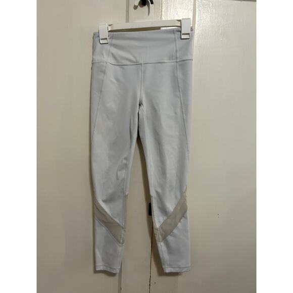Athleta Women's 281583 Eclipse 7/8 Tight Size Small White Mesh Panels - Picture 1 of 5